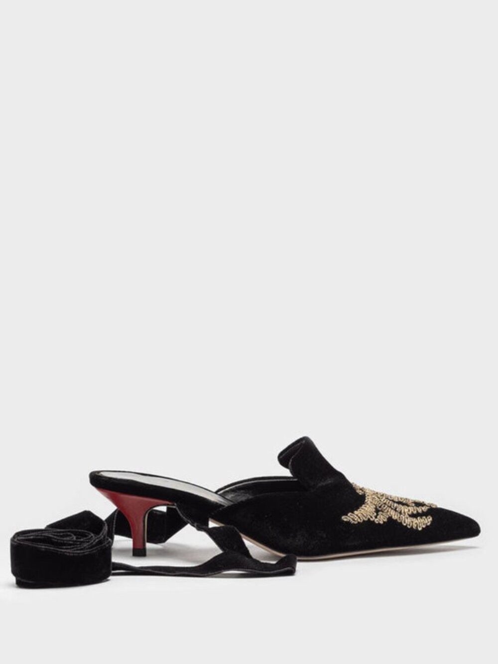 Gia Couture Velvet Mules Size 37